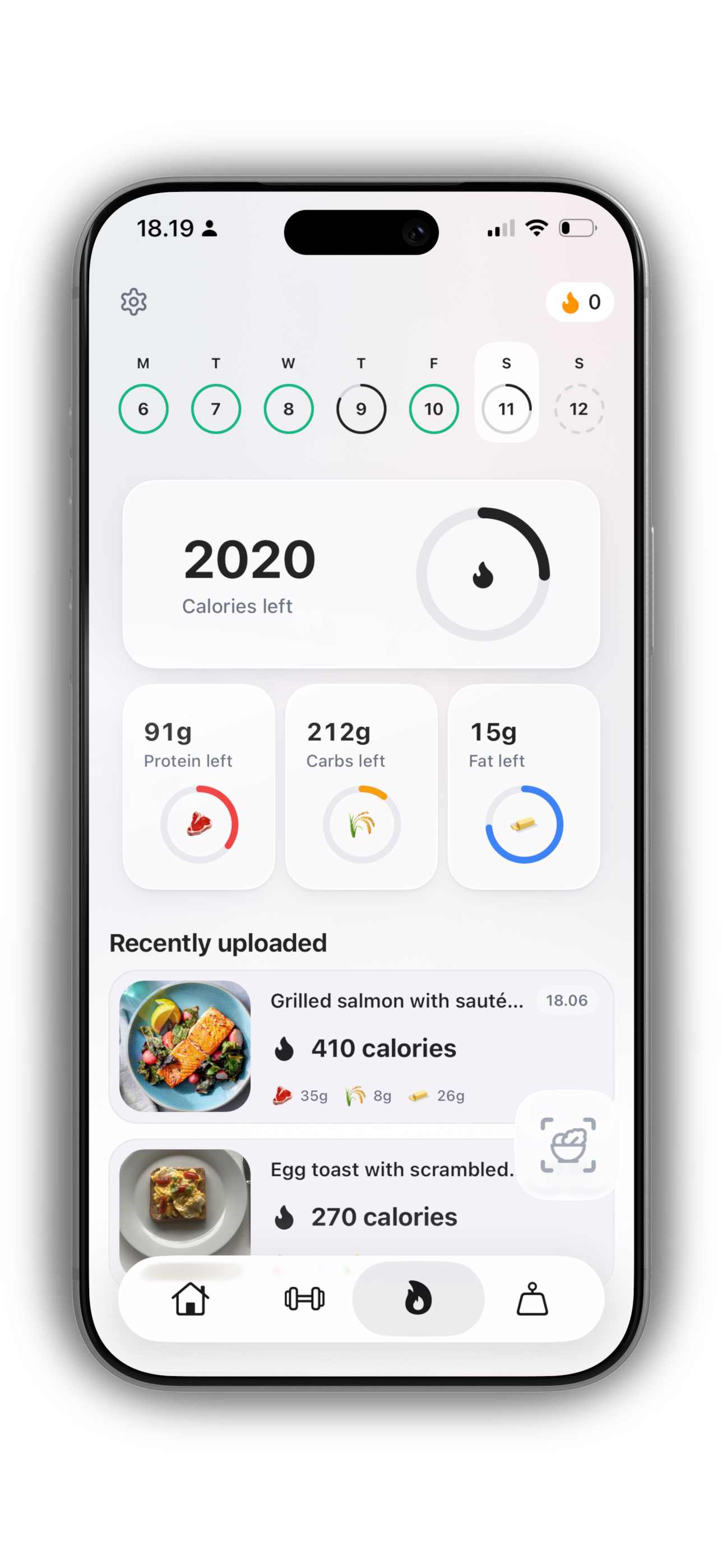 LiftAI calories tracking